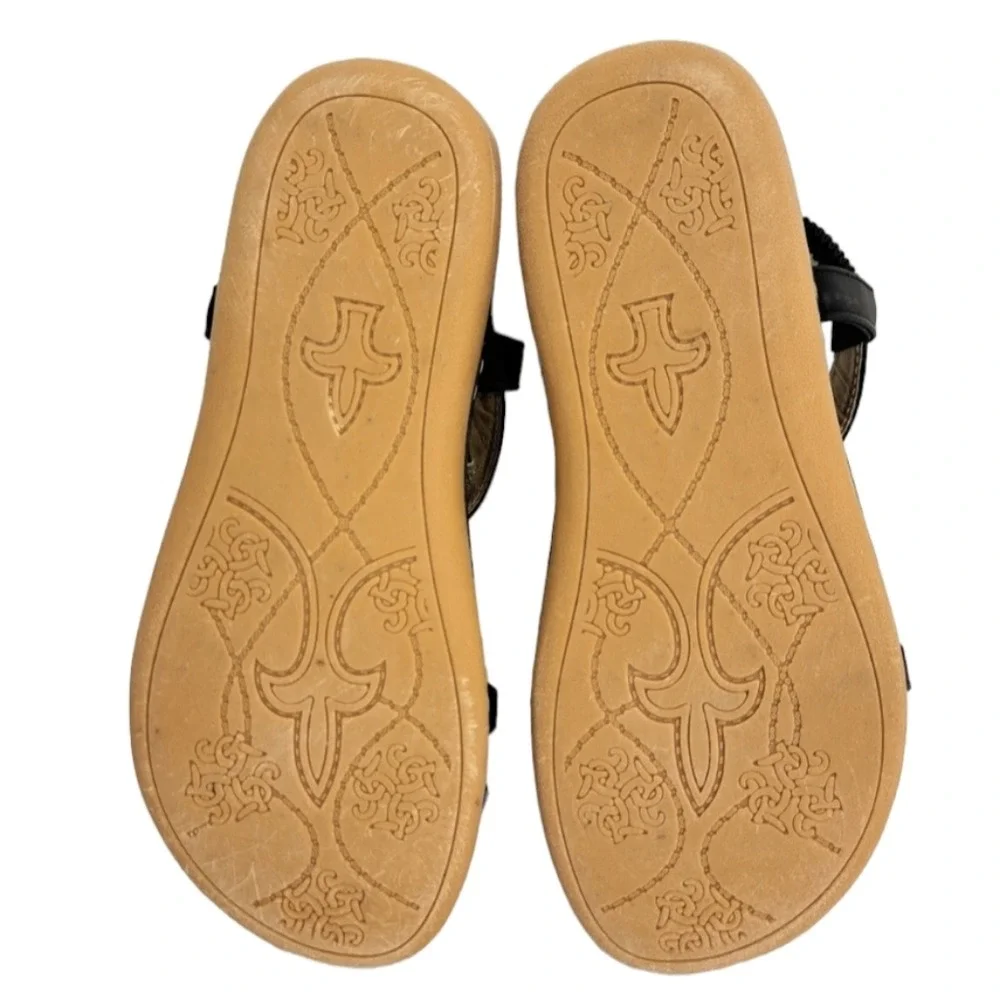 SIKETU Women's Black Summer Sandals Elastic T Strap Flip Flat‎ 8W